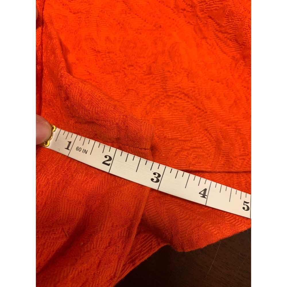 J.Crew Orange Paisley Jacquard Pull On Shorts 14 Elastic‎ Waist Pocket - Picture 8 of 10